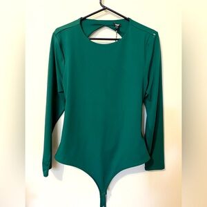 Express Smoothing Long Sleeve Body Suit NWT Size XL Emerald Green